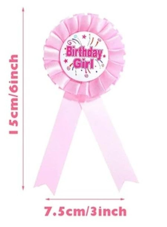 Fun Affairs Birthday Girl Badge Flower Design Party Favor for Girls Party Celebration & Decorations 1 Pc Pink - Image 3